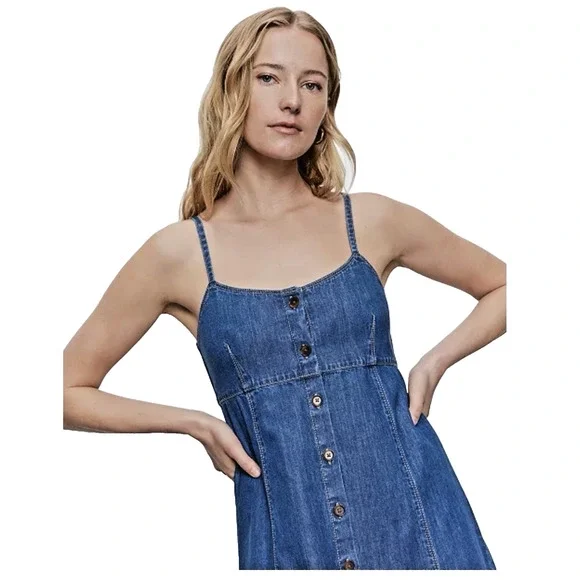 NWT Sanctuary Sweetheart Neck Wilder Denim Dress - Size S ($139) - Picture 3 of 4